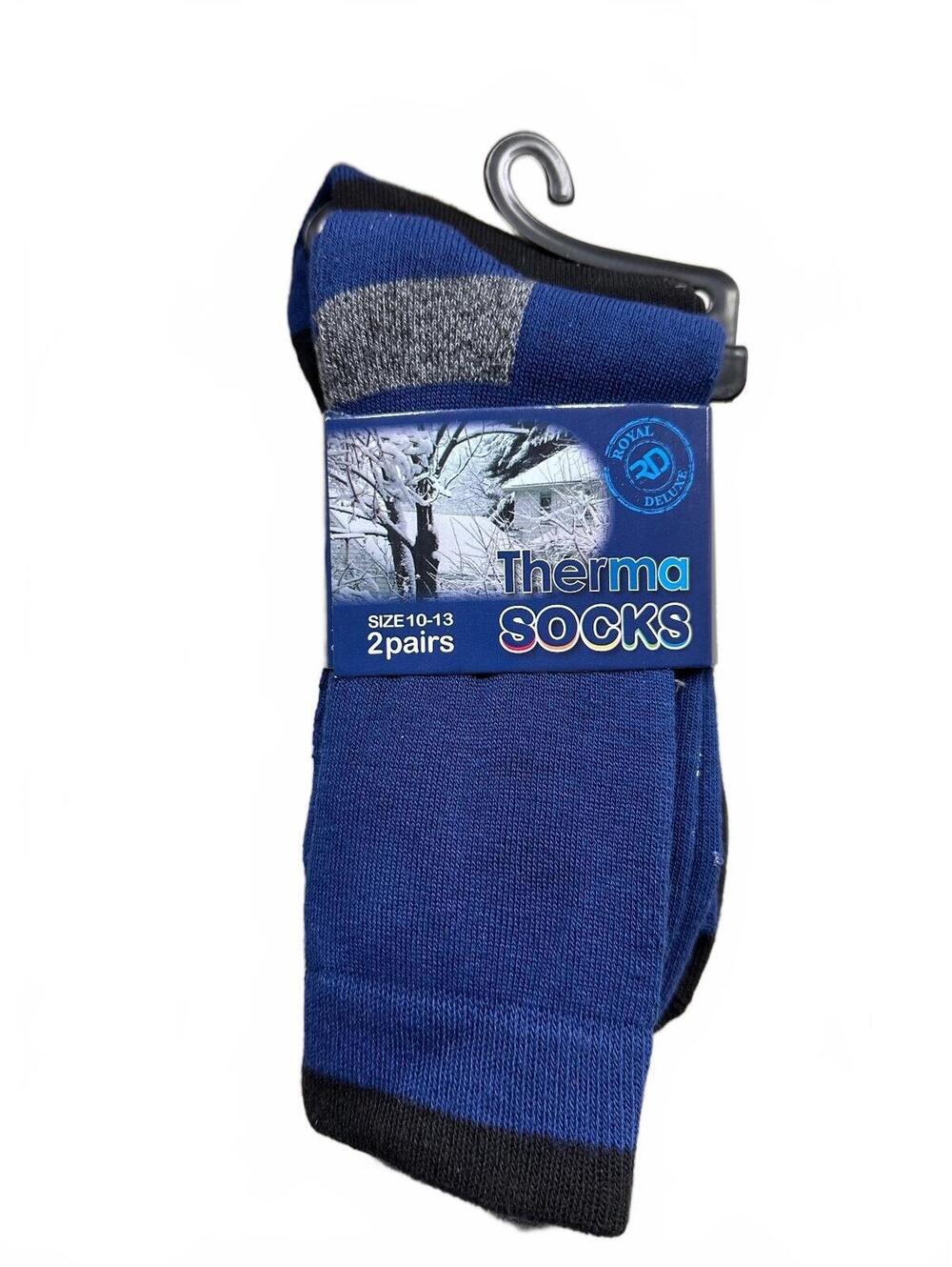 Royal Creations Therma Socks 2 Pairs Size 10-13 Blue and Black